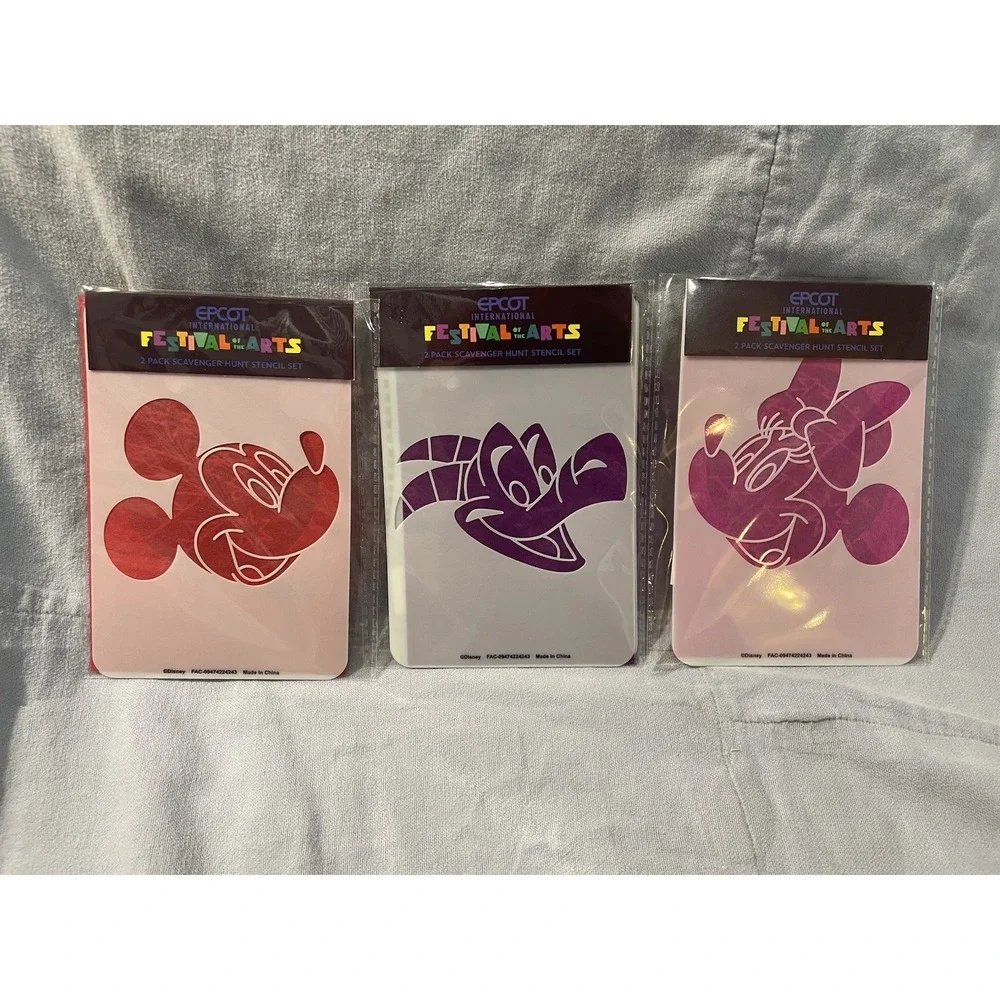 NEW‎ Set of 3 2025 EPCOT Festival of the Arts Scavenger Hunt Stencil Prizes
